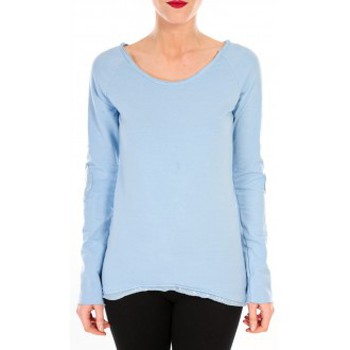Vêtements Femme T-shirts manches longues By La Vitrine T-shirt Empiècement Pailleté 2119 Bleu Bleu