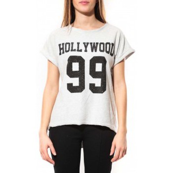 Vêtements Femme T-shirts manches courtes By La Vitrine Tee Shirt Hollywood 99 Blanc Blanc