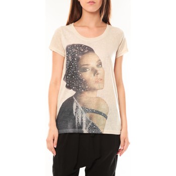 Vêtements Femme T-shirts manches courtes Tcqb Tee shirt Y-0008 Beige Beige