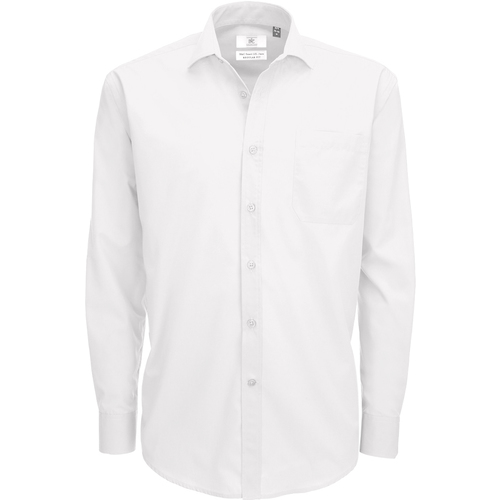 Vêtements Homme Chemises manches longues B And C SMP61 Blanc