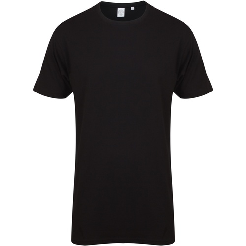 Vêtements Homme T-shirts Marines longues Skinni Fit Dipped Hem Noir