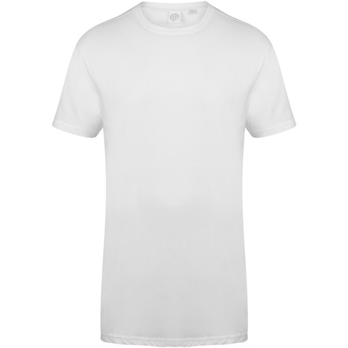 Vêtements Homme T-shirts Marines longues Skinni Fit Dipped Hem Blanc