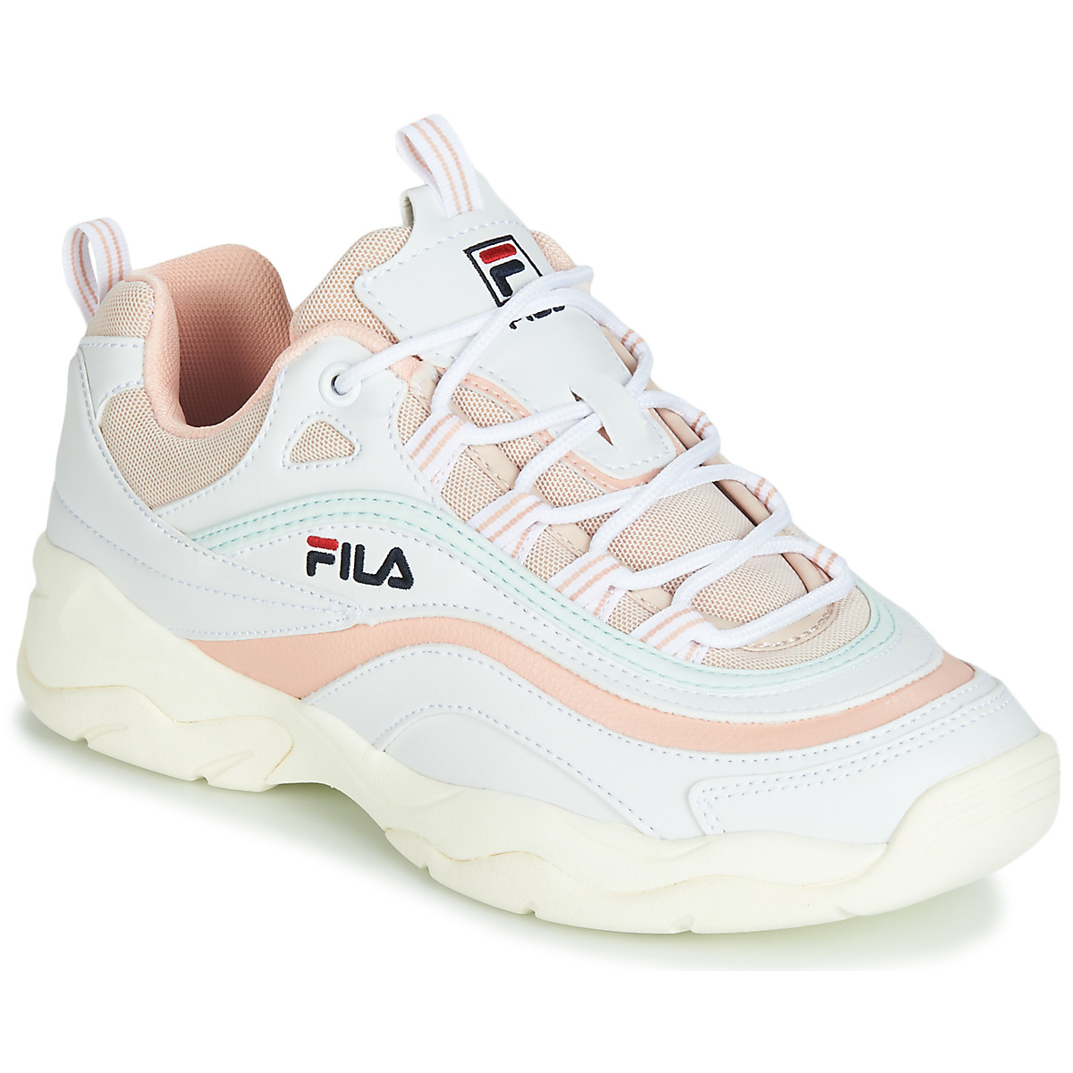 Fila RAY LOW WMN Blanc / Beige - Chaussures Baskets basses Femme 77,98 €