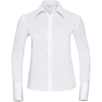 Vêtements Femme Chemises / Chemisiers Russell Collection Chemisier à manches longues sans repassage BC1034 Blanc
