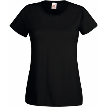 Vêtements Femme T-shirts aqua manches courtes Fruit Of The Loom 61372 Noir