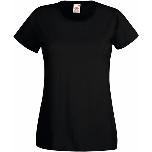 Vêtements Femme T-shirts manches courtes Fruit Of The Loom 61372 Noir
