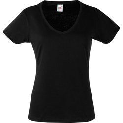 Vêtements Femme T-shirts manches courtes Fruit Of The Loom 61398 Noir