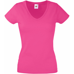 Vêtements Femme T-shirts manches courtes Fruit Of The Loom 61398 Fuchsia