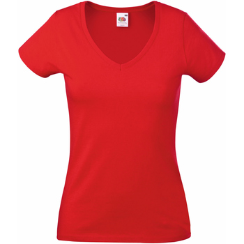 Vêtements Femme T-shirts manches courtes Fruit Of The Loom 61398 Rouge