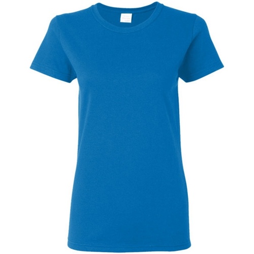 Vêtements Femme Flute Sleeve Tie Detail Shirt Gildan Missy Fit Bleu
