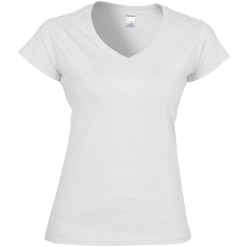 Vêtements Femme T-shirts manches courtes Gildan Soft Style Blanc