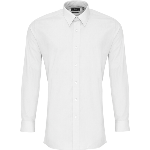 Vêtements Homme Chemises manches longues Premier PR204 Blanc
