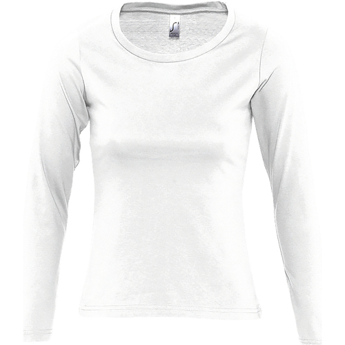 Vêtements Femme T-shirts manches longues Sols Majestic Blanc