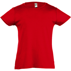 Vêtements Fille T-shirts linen manches courtes Sols Cherry Rouge