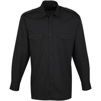 Vêtements Homme Chemises manches longues Premier PR210 Noir