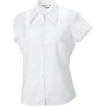 Vêtements Femme Chemises / Chemisiers Russell Collection Chemisier ajusté à manches courtes RW3271 Blanc
