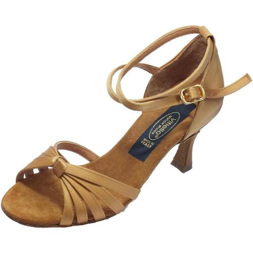 Chaussures Femme Sandales sport Vitiello Dance Shoes 400 Raso Tamponato Tacco Marron