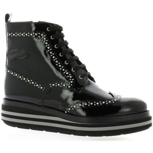 Chaussures Femme Feb Boots Pao Rangers cuir vernis Noir